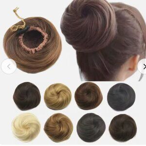 Donut Bun Top Knot -DK.WARM BROWN Scrunchie Hair Piece NWT